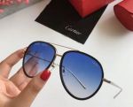High Quality Fake Cartier Blue Lens Black Frame Sunglasses